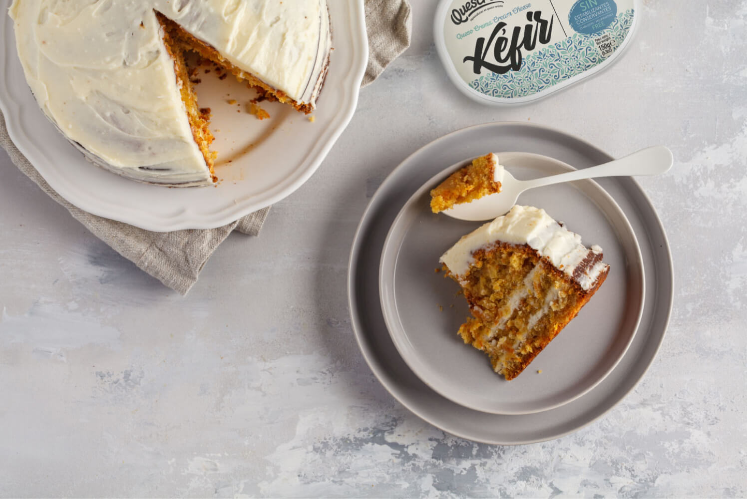 receta carrot cake kefir quescrem